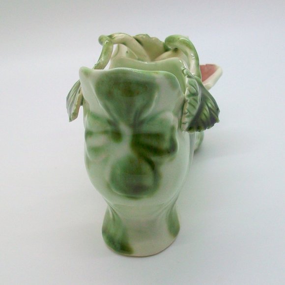 1950s Vee Jackson Pasadena California Pottery Porcelain Applied Flower Shoe - Picture 4 of 7